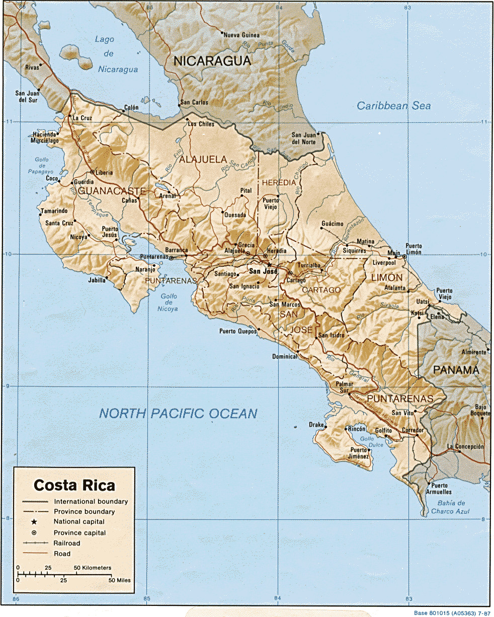 Carte géopolitique du Costa Rica